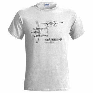 Lockheed Lightning P 38 Blueprint Mens T-Shirt